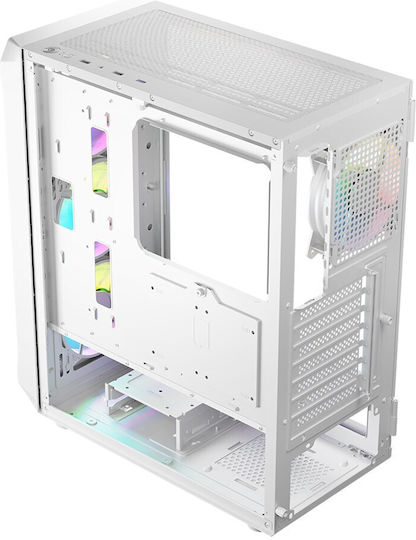Logic Portos ARGB Gaming Midi-Turm Computergehäuse mit Seitenfenster Weiß
