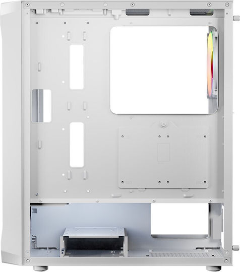 Logic Portos ARGB Gaming Midi-Turm Computergehäuse mit Seitenfenster Weiß