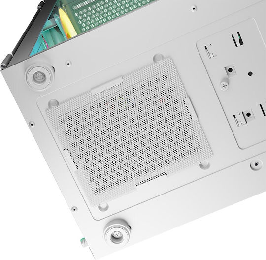 Logic Portos ARGB Gaming Midi-Turm Computergehäuse mit Seitenfenster Weiß