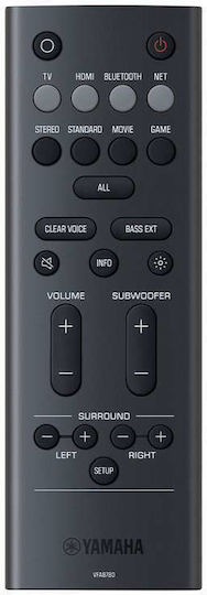 Yamaha TRUE X BAR SR-X40A Soundbar 2.1.2 Bluetooth, HDMI and Wi-Fi 180W with Remote Control Carbon Gray