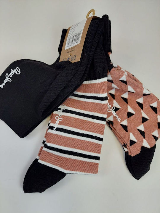 Pepe Jeans Herren Gemusterte Socken Schwarz 3Pack