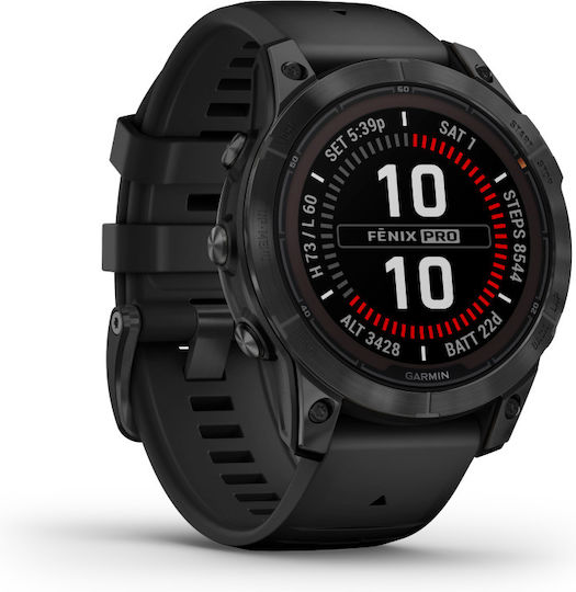 Garmin fenix 7 Pro Solar 47mm Waterproof Smartwatch with Heart Rate Monitor (Slate Gray with Black)