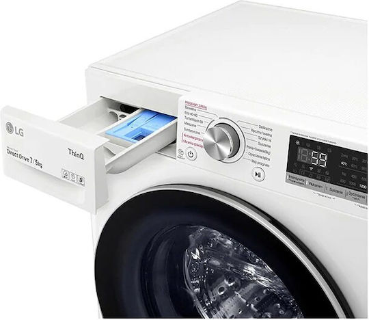 LG Πλυντήριο-Στεγνωτήριο Ρούχων 7kg/5kg Ατμού 1200 Στροφές με Wi-Fi