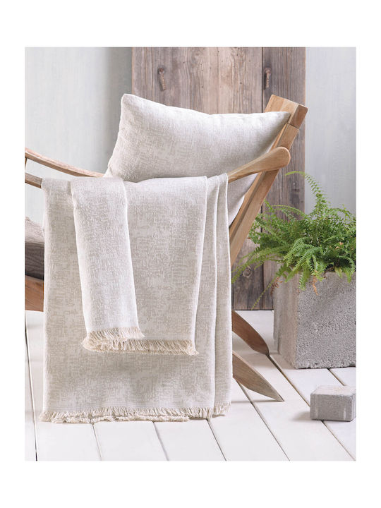 Rythmos Armchair Throw 2 Sides Totem 180x160cm Ecru