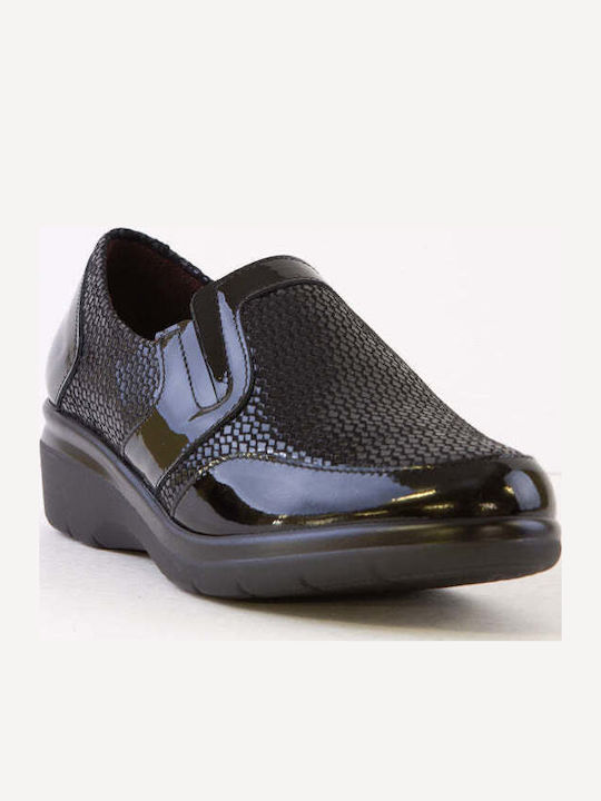 Leather Women's Moccasins in Black Color