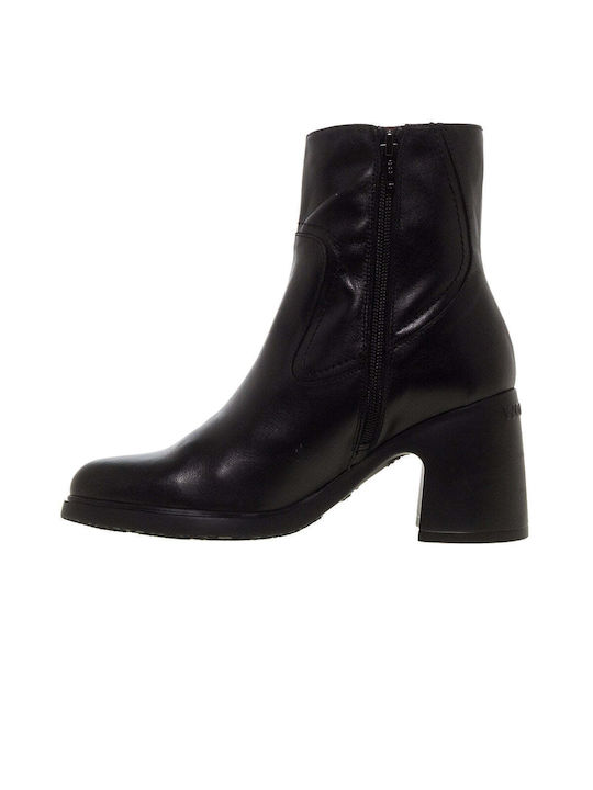 Wonders Women's Leather High Heel Boots Black