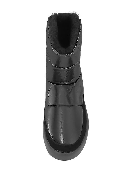Women's Ankle Boots with Fur Black