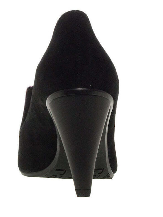 Ras Suede Black Medium Heels