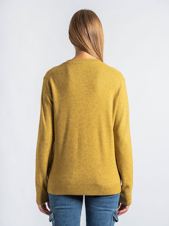 InShoes Women's Long Sleeve Sweater Yellow