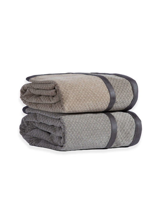 Nef-Nef Homeware Decke & Couchdecke Sesselüberwurf Zwei Seiten Jacquard 170x180cm Beiges