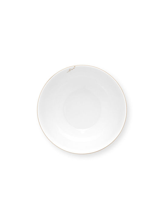 PiP Studio Royal Winter Servierschüssel Rund aus Porzellan Weiß mit Durchmesser 15cm