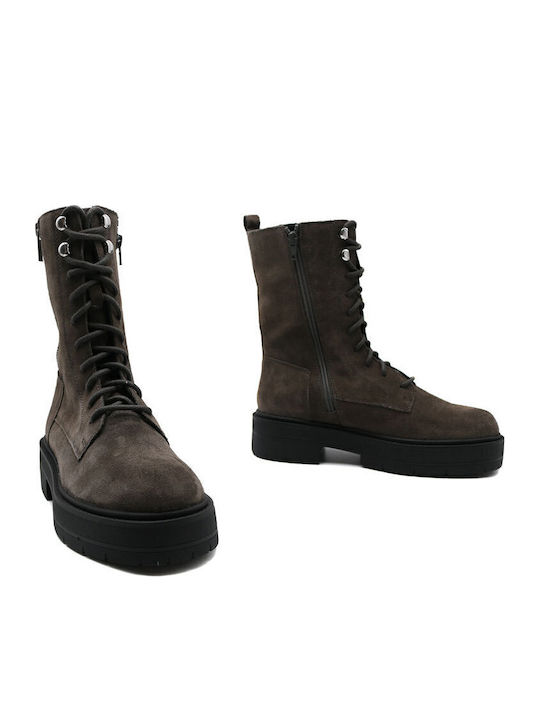 D Spherica Suede Γυναικεία Μποτάκια Γκρι