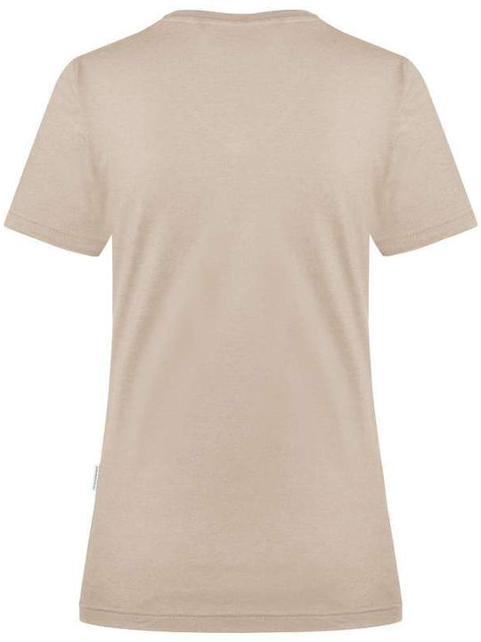 Karlowsky Γυναικείο Διαφημιστικό T-shirt Κοντομάνικο σε Μπεζ Χρώμα