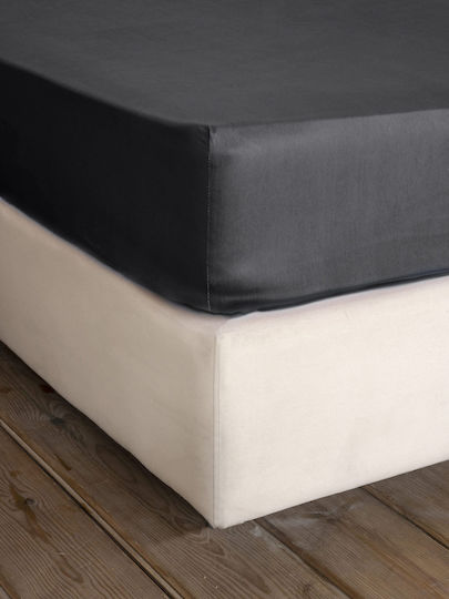 Nima Cearșaf King Size cu Elastic 185x205+35cm. Superior Negru