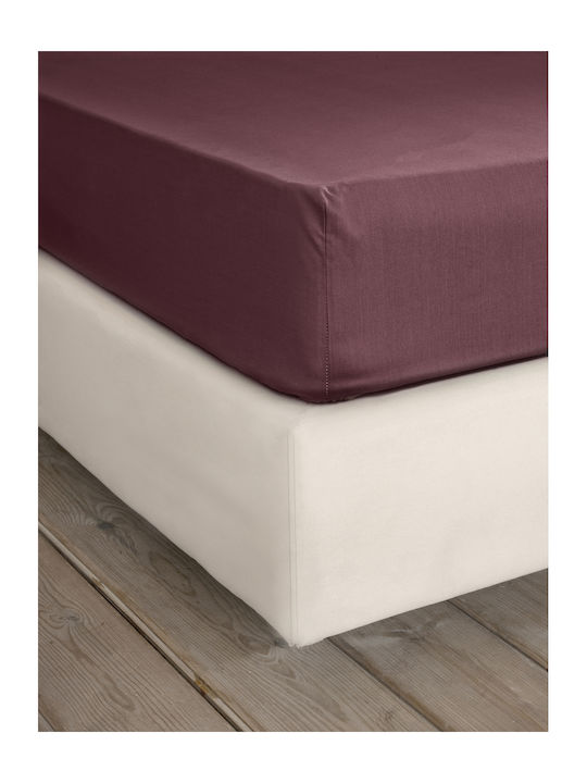 Nima Sheet Super-Double 240x260cm. Unicolors 32870 Deep Bordeaux