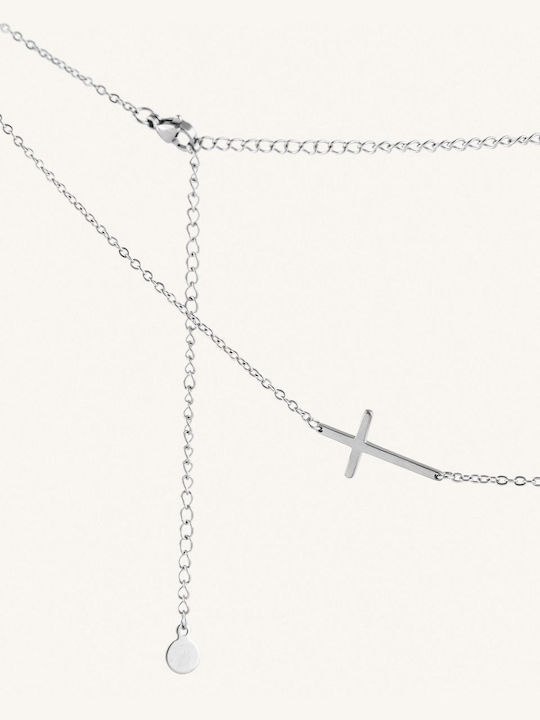 StanStefan Bracelet Chain with Cross design made of Silver Gold Plated