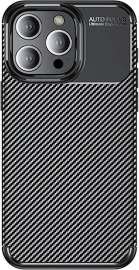 Ancus Autofocus Carbon Fiber Back Cover Silicone Durable Black (iPhone 15 Pro) 39690