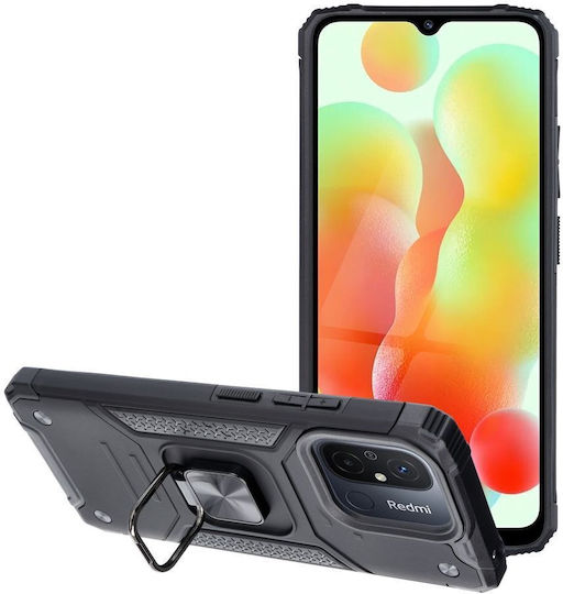 Nitro Back Cover Σιλικόνης / Πλαστικό Μαγνητικό Μαύρο (Redmi 12C)