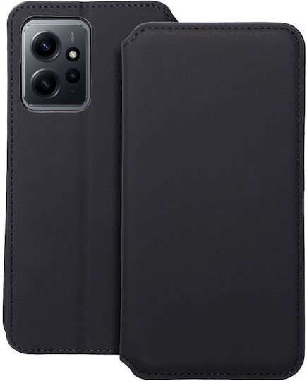 Dual Pocket Book Piele / Plastic Negru (Redmi Note 12 5G)