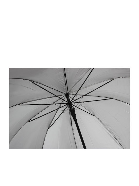 Keskor Αυτόματη Ομπρέλα Βροχής με Μπαστούνι Καφέ
