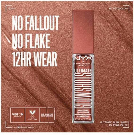 NYX Professional Makeup Ultimate Glow Shots Σκιά Ματιών σε Υγρή Μορφή 15 Pear Prize 7.5ml