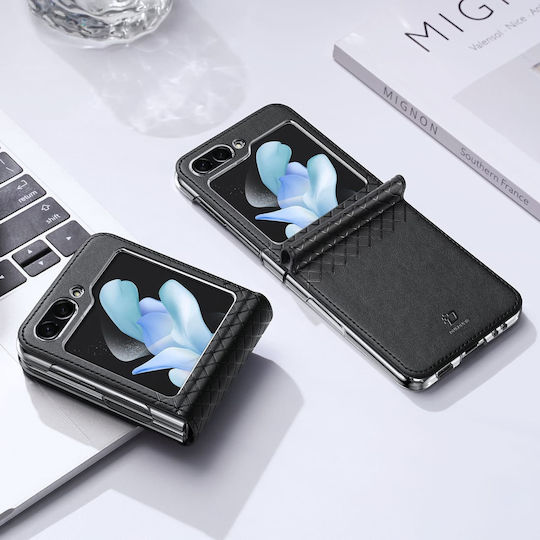 Dux Ducis Bril Back Cover Synthetic Leather Magnetic Black (Galaxy Z Flip5)