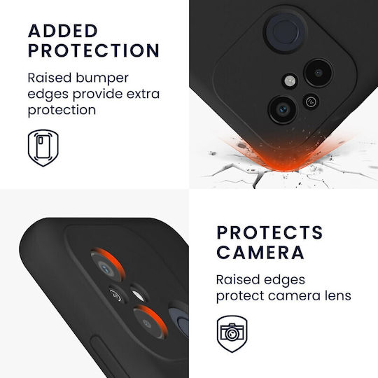 KWmobile Rubberized Umschlag Rückseite Silikon Schwarz (Redmi 12C)