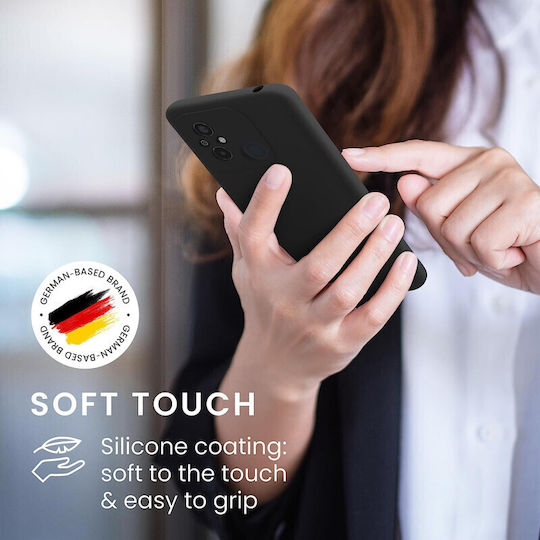 KWmobile Rubberized Umschlag Rückseite Silikon Schwarz (Redmi 12C)