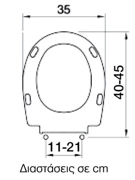 Elvit Ideal Bahama Toilettenbrille Bakelit 40-45x35cm Weiß