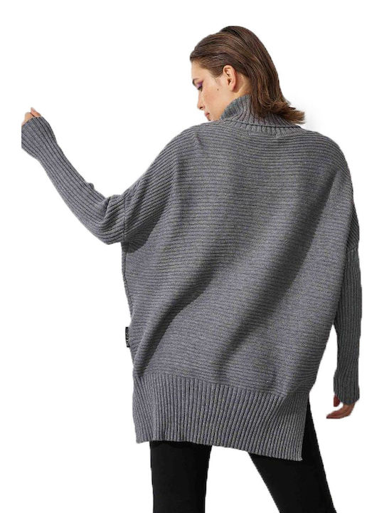 Ale - The Non Usual Casual Women's Long Sleeve Sweater Turtleneck Gray