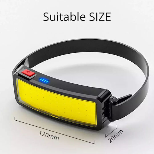 Ideahellas Rechargeable Headlamp LED IP64 with Maximum Brightness 1600lm 3pcs Black