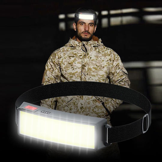 Ideahellas Rechargeable Headlamp LED IP64 with Maximum Brightness 1600lm Black