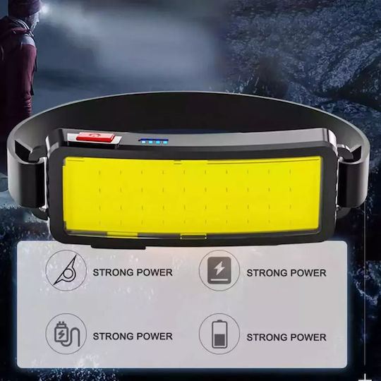 Ideahellas Rechargeable Headlamp LED IP64 with Maximum Brightness 1600lm 3pcs Black