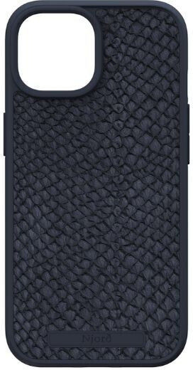 Njord Back Cover Leather 2mm Blue (iPhone 15 Pro Max)