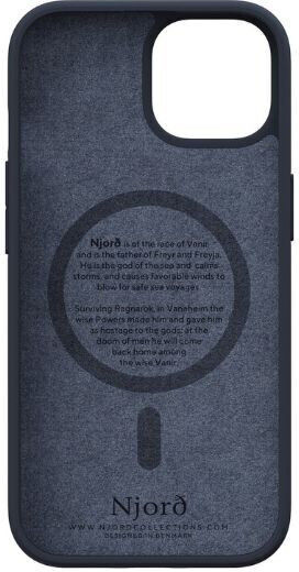 Njord Back Cover Leather 2mm Blue (iPhone 15 Pro Max)