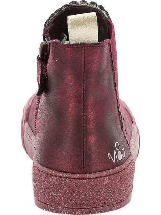 Blanou Anatomice Ghete Copii din Piele cu Fermuar Burgundy
