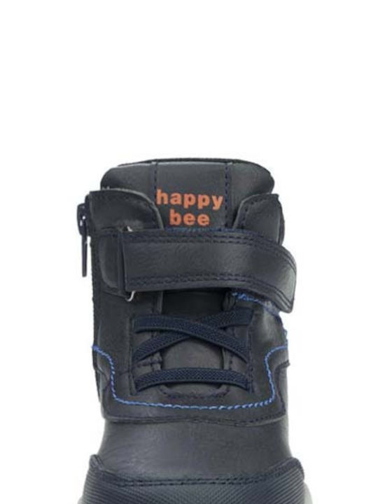 Happy Bee Kids PU Leather Boots Blue