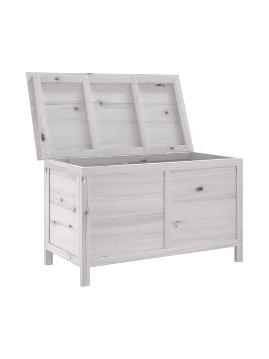 vidaXL Cutie de depozitare pentru exterior Lemn Alb L99xW49.5xH58.5buc