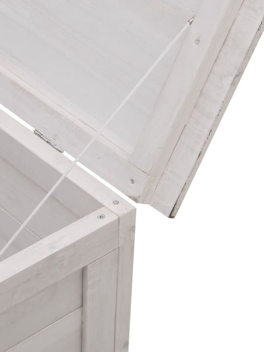 vidaXL Cutie de depozitare pentru exterior Lemn Alb L99xW49.5xH58.5buc