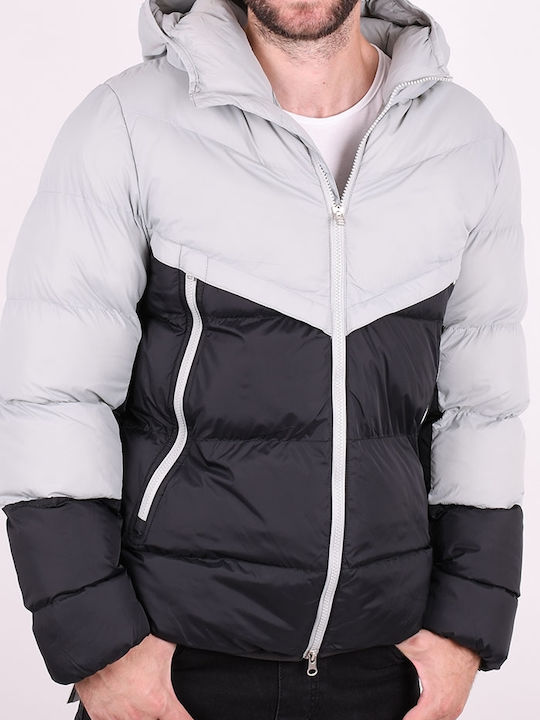 Dsplay Men's Winter Puffer Jacket Black