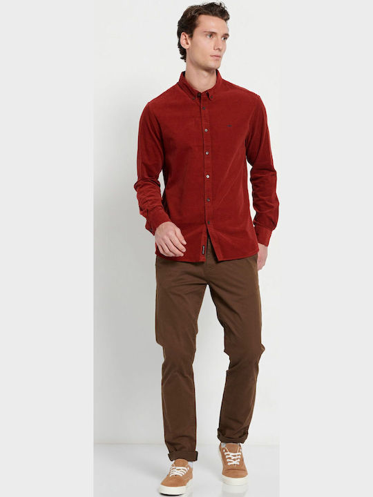 Long-sleeved Corduroy Shirt Brick