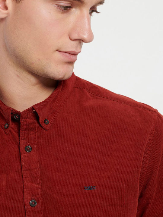 Long-sleeved Corduroy Shirt Brick