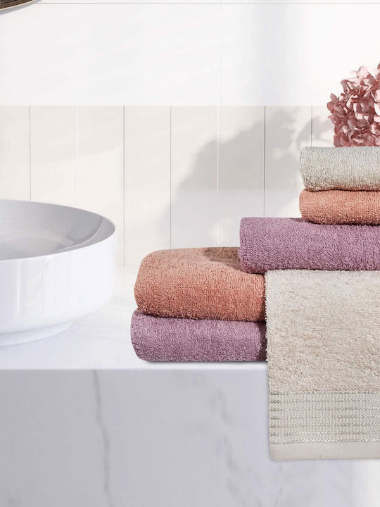 Das Home 3pc Bath Towel Set Best 0696 Bordeaux Weight 450gr/m²