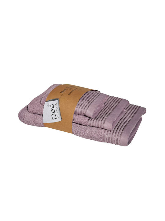 Das Home Σετ Πετσέτες Μπάνιου 3τμχ Best 0691 Ροδί Βάρους 450gr/m²