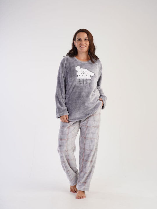 Vienetta Secret Winter Damen Pyjama-Set Gray