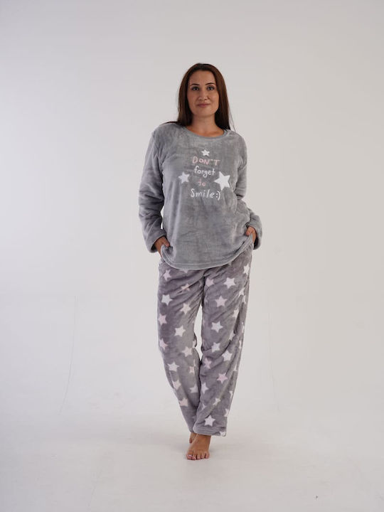 Vienetta Secret Winter Women's Pyjama Set Gray Vienetta