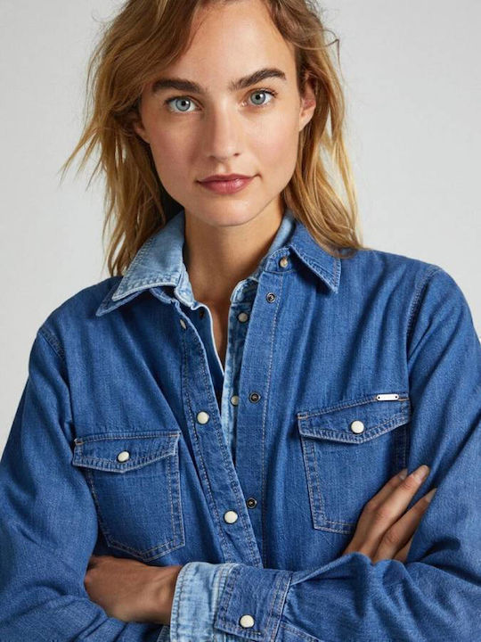 Mini Shirt Dress Dress Blue