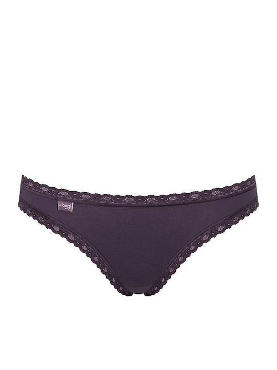 24/7 Weekend H Tanga Βαμβακερά Дамско Слип 3Pack Lila-Purple-Print