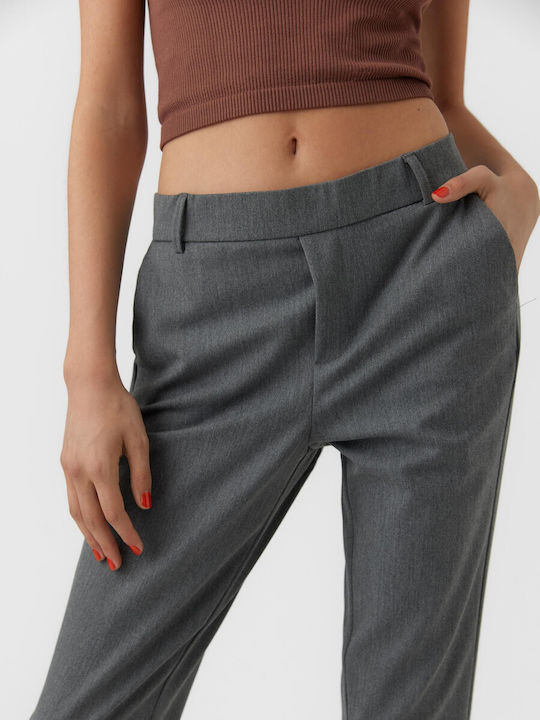 Women's Fabric Trousers Grey Pinstripe