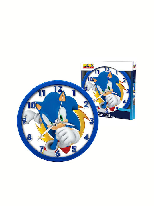 Kids Licensing Kids Wooden Wall Clock Sonic The Hedgehog 25x24.5cm